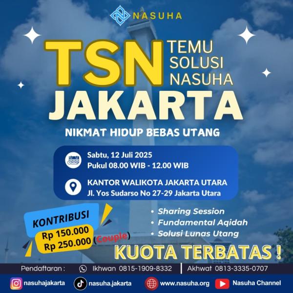 Temu Solusi Nasuha Jakarta, Sabtu 12 Juli 2025